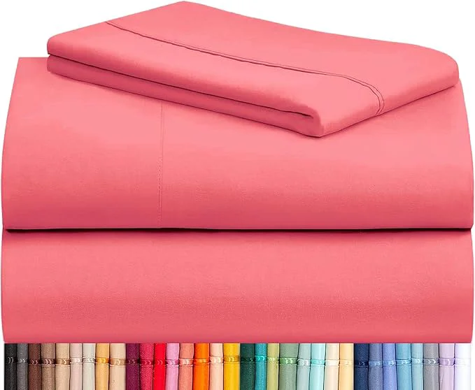 First-Class LuxClub 3 PC Twin Sheet Set Deep Pockets Wrinkle Cooling Bed Sheets Hotel Bedding for Women Men Kids amp Teens Includes 1 Fitted Sheet 1 Flat Sheet and 1 Pillowcase-Silky Soft Vermilion Crafted