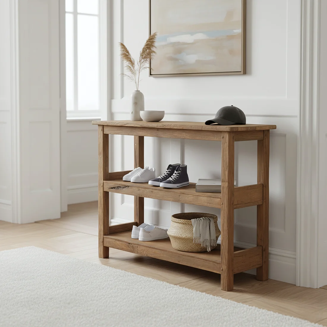 Practical Teak shoe rack Next-Generation