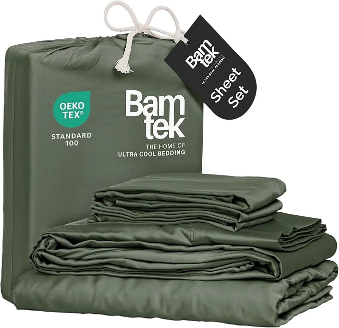 Advanced Viscose Bamboo Twin XL Sheets 3PC Set – Extra Long – Cooling Bedding for Hot Sleepers with Moisture Wicking Technology – Silky Soft 16 Inch Deep Pocket Moss – 38 quot x 80 quot Consistent
