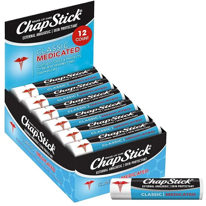 Lightweight Chapstick ChapStick Classic Lip Balm Skin Protectant Bulk Medicated Flavor Casual