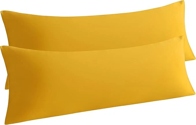 Proven NTBAY 2-Pack Body Pillowcases 20×54 inches Ginger Yellow Soft Wrinkle Fade Resistant Envelope Closure Microfiber 2 Pieces Exclusive