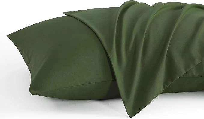 Reliable NTBAY King Pillow Cases Set of 2 2 Pack Brushed Microfiber 20×36 Pillow Cases Soft Wrinkle Fade Stain Resistant Olive Green Pillow Cases with Envelope Closure 20×36 Inches Olive Green Exceptional