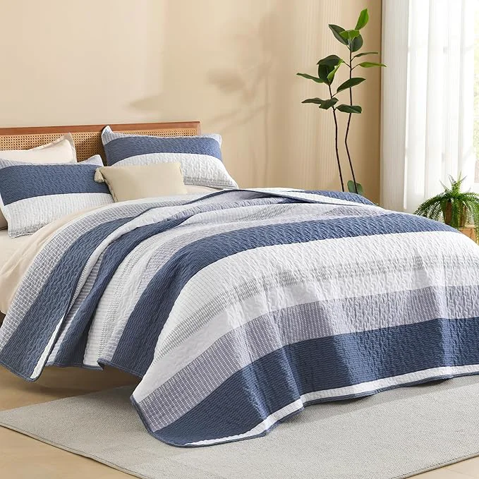 Refined Litanika California King Quilt Set Mineral Blue Fine Crafted
