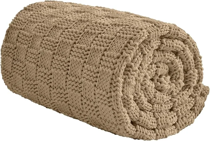 Artisan Knitted Weighted Blanket for Adult No Beads Heavy Blanket 60 x 80” 17lbs Safe