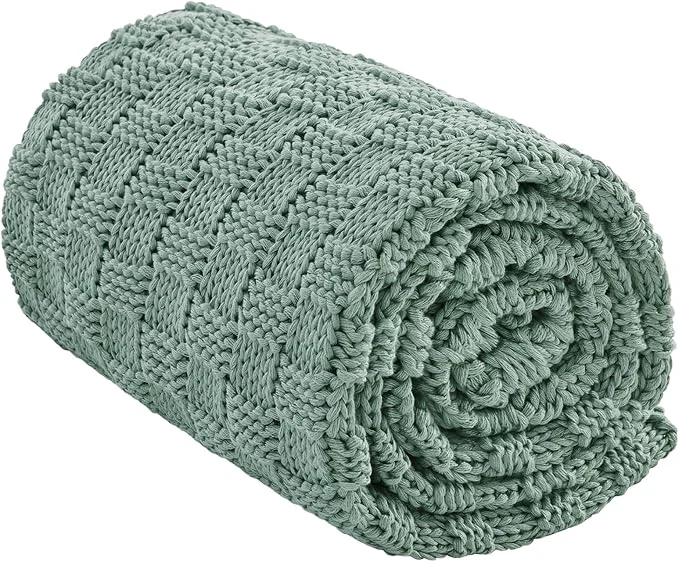 Pure Knitted Weighted Blanket for Adult No Beads Heavy Blanket 60 x 80” 15lbs Smooth