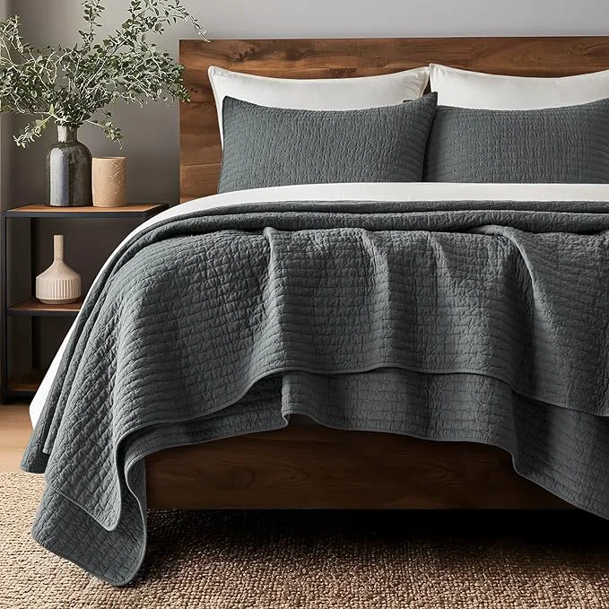 Safe EVERGRACE Cross Stitch Pre-Washed Cotton Quilt Bedding Set Queen Size Carefully Designed