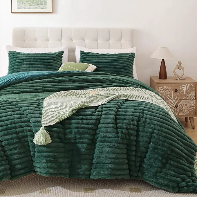 Smart Smoofy Fluffy Queen Comforter Set 3 Pieces High-Quality