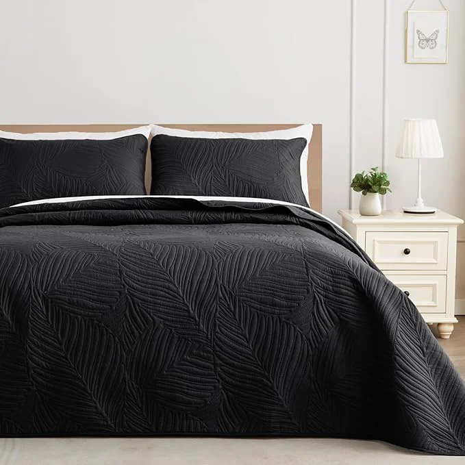 Luxury Exclusivo Mezcla Twin Quilt Bedding Set Lightweight Black Quilts Twin Size Superior