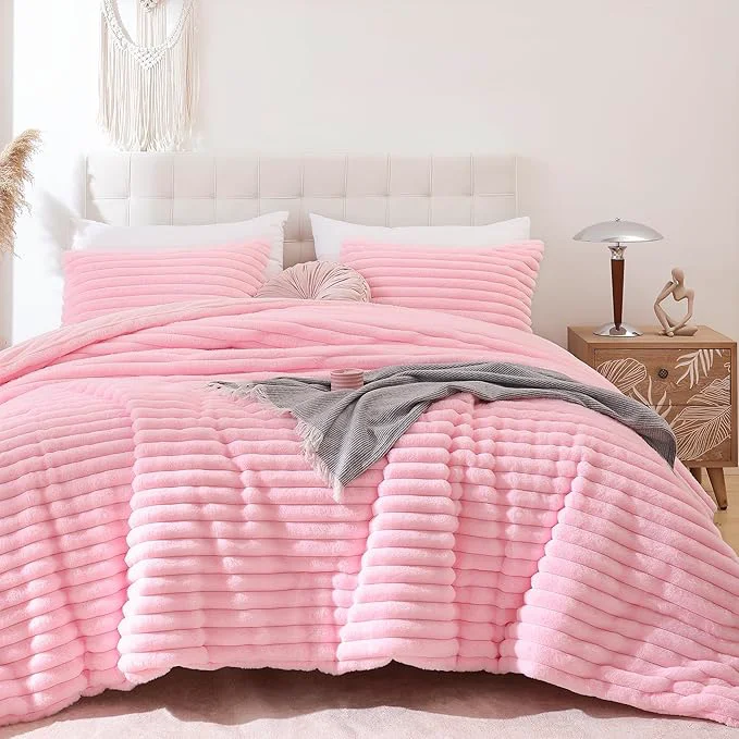 Authentic Smoofy Fluffy Twin Comforter Sets 2 Pieces Solid