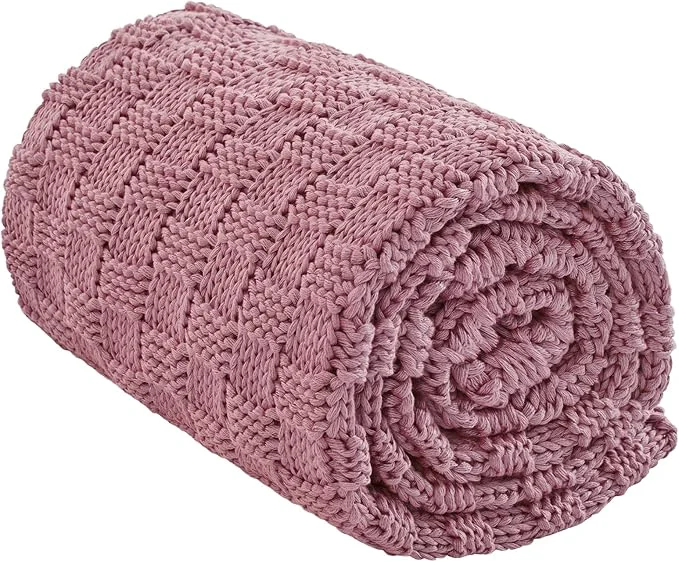 Detailed Knitted Weighted Blanket for Adult No Beads Heavy Blanket 50 x 60” 7lbs Top-Quality