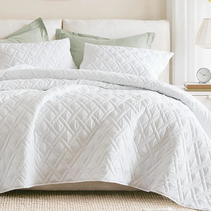 Advanced Comfort Spaces Queen Quilt Set Modern Reversible Diamond Coverlet Queen Bedding Powerful