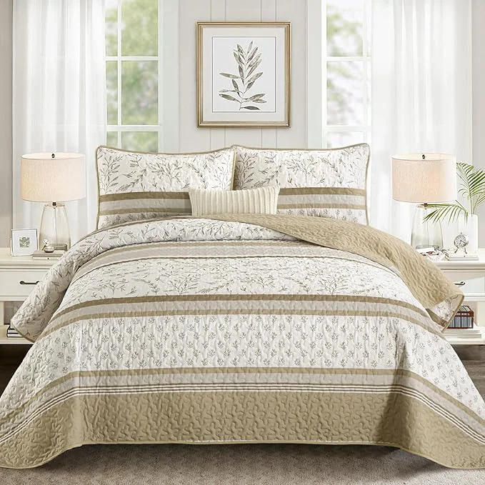 High-Grade DJY Striped Quilt Set King Size World-Class