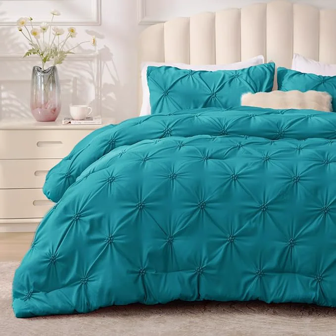 Comfortable BEDELITE Teal Queen Comforter Set Durable