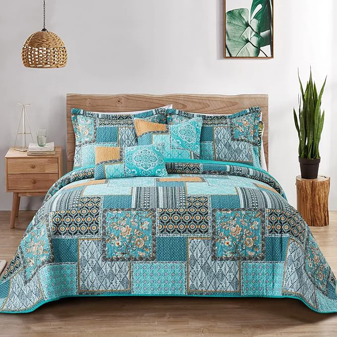 Premium Material BEDIFANY 3 Pieces Cotton King Size Quilt Sets King Bedspread Lightweight Flexible