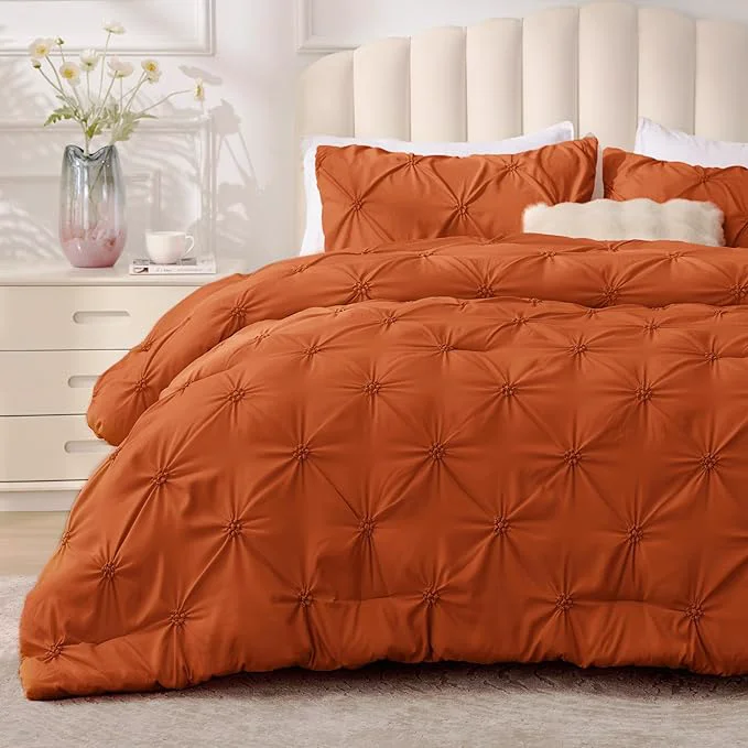 Premium BEDELITE Burnt Orange Twin Comforter Set Smart