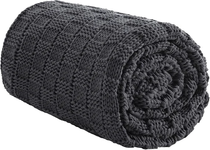 Fashionable Knitted Weighted Blanket for Adult No Beads Heavy Blanket 60 x 80” 10lbs Organic
