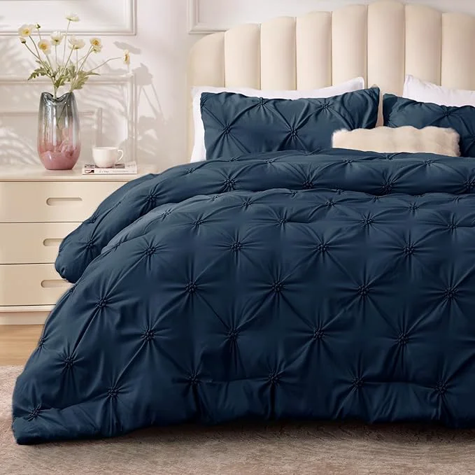 Convenient BEDELITE Navy Queen Comforter Set Traditional