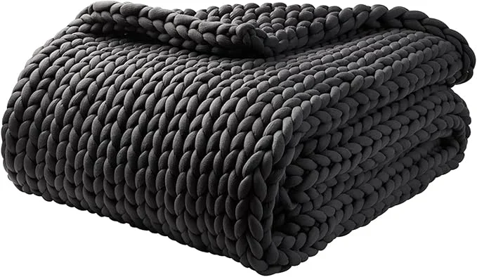 Traditional YnM Weighted Blanket Handmade Chunky Yarn Knitted Design Soft and Cozy Effective
