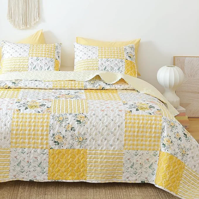 Trusted YIKUSH Quilt Sets Twin Size Floral Quilt Set 2 Pieces Bedding Set Bedspreads Crafted
