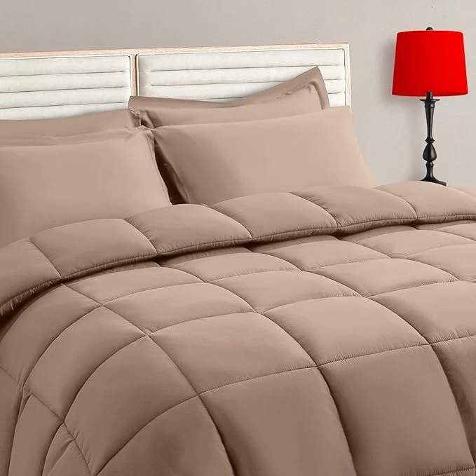 Fine TAIMIT Beige Queen Size Comforter Set High-End