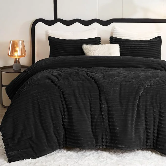 Trusted CozyLux Fluffy King Size Comforter Set Green