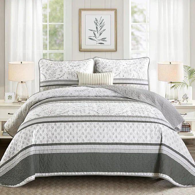 Easy-to-Use DJY Striped Quilt Set Queen Size Verified
