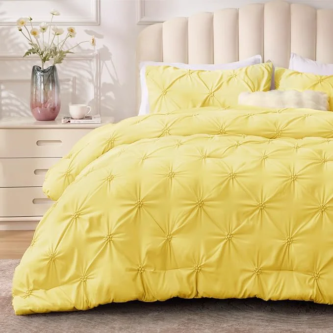 Advanced BEDELITE Light Yellow Twin Comforter Set Durable