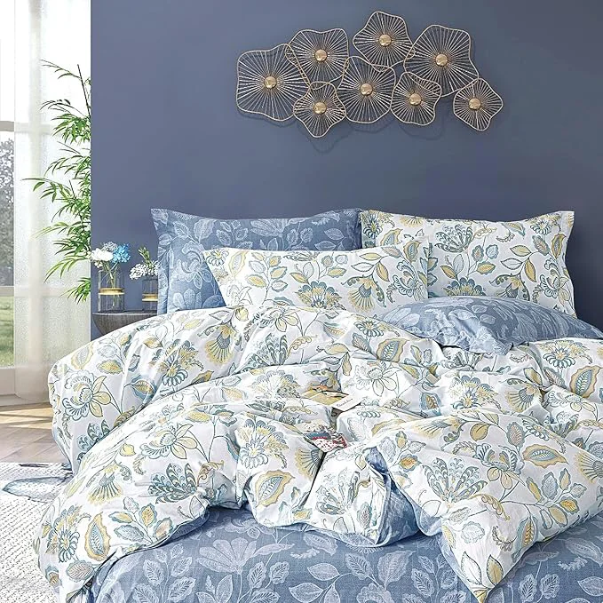 Healthy LEMIROE Vintage Botanical Cotton Comforter King Size 3PC Fine