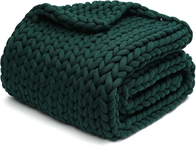 Refined YnM Knitted Weighted Blanket Handmade Chunky Knitted Design Soft and Cozy Clean