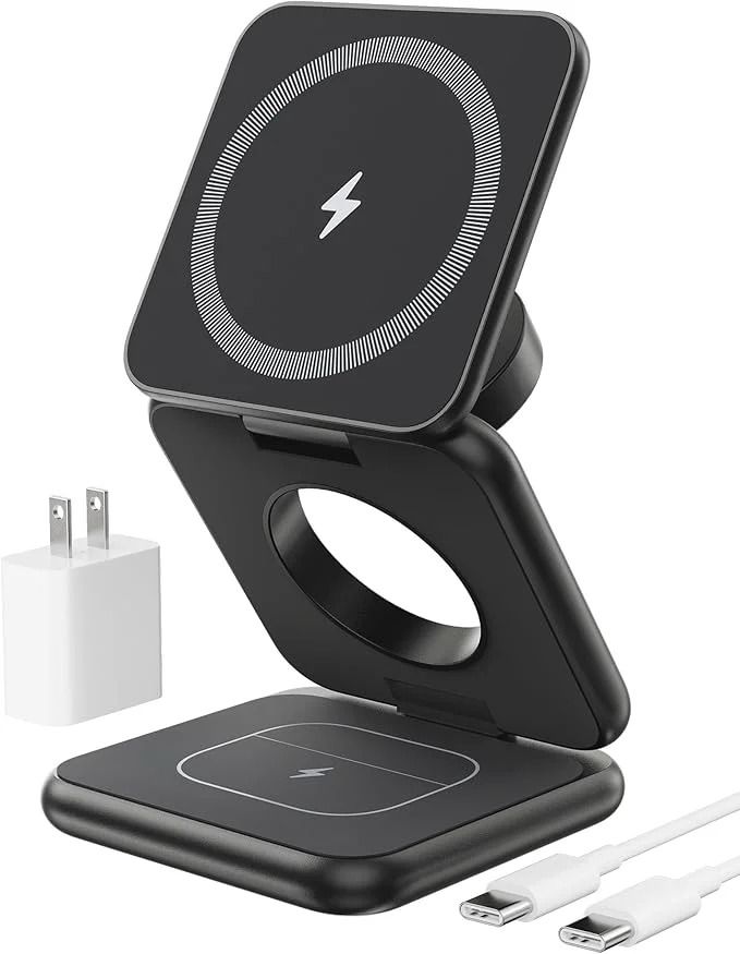 Authentic Foldable Magnetic Wireless Charger KU XIU X40 Aluminum Alloy 3 in 1 Charging Practical