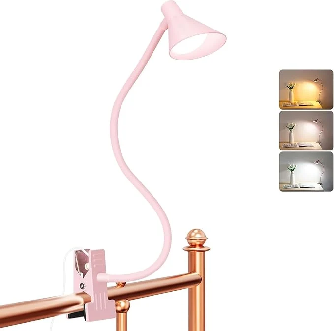 Original Design Clip on Light USB Reading Light Eye Care Dimmable Reading Lamp Flexible Goose Contemporary