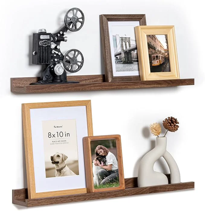 Clean Fun Memories Picture Ledge Shelf 24 Inch Floating Shelves Set of 2 Nursery Specialty