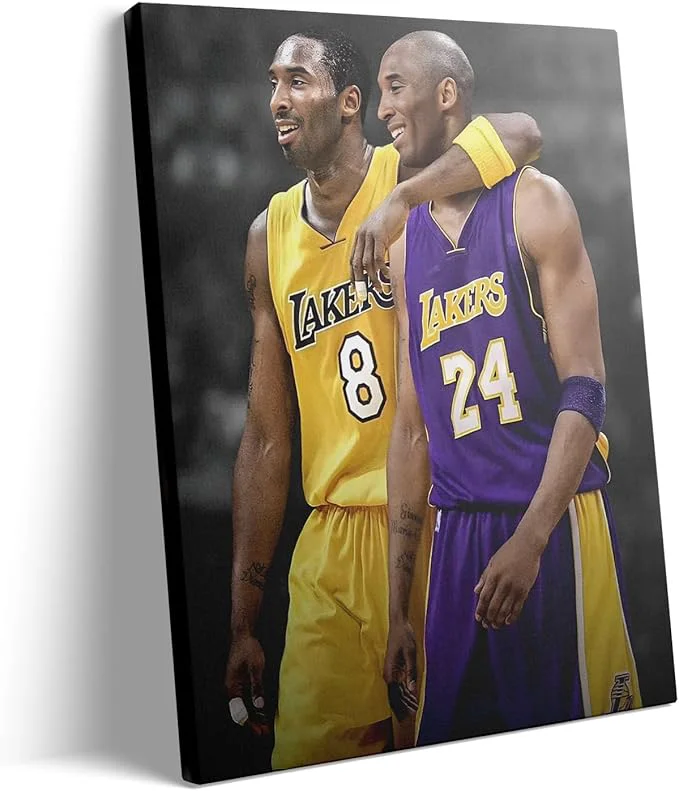 Unique Kobe Bryant Canvas Wall Art Print Poster Iconic Basketball Player Dual-Era Proven