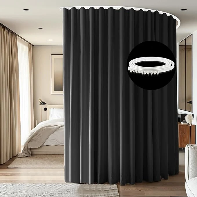 Durable Room Divider Ceiling Mounted Curtains Track Sets Extra Wide Blackout Curtain Convenient