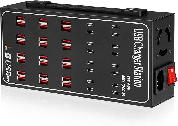 First-Class 200W USB c Charging Station 40 Port USB C Charger Block Fast Charging Station Carefully Designed