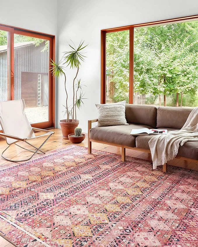Clean Loloi Layla Collection LAY-15 Magenta Multi 2′-3 x 3′-9 .13 Thick Accent Rug Exceptional