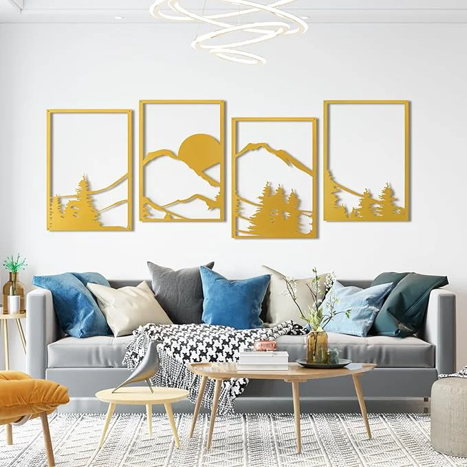 Consistent Art3d Black Metal Wall art 4 Pieces Wall Decor Excellent