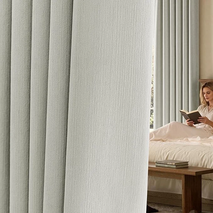 Versatile jinchan Chenille Blackout Curtains 84 Inches Long Light Grey Thermal Insulated Durable