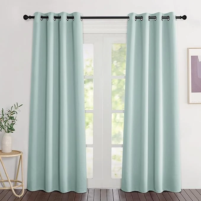 Long-Lasting NICETOWN Aqua Blue Curtains 84 inch Length 2 Panels Grommet Thermal Insulated Innovative