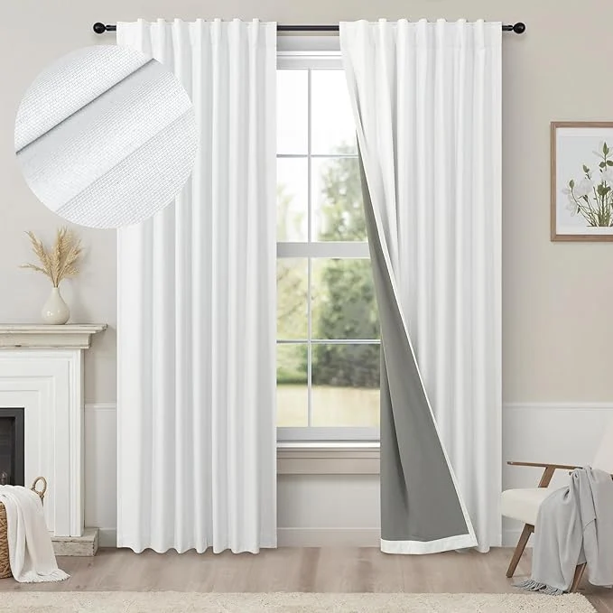 Relaxed Black Out Curtains 72 Inch Long 6 ft Length 2 Panel Set Neutral Cute Blackout Genuine