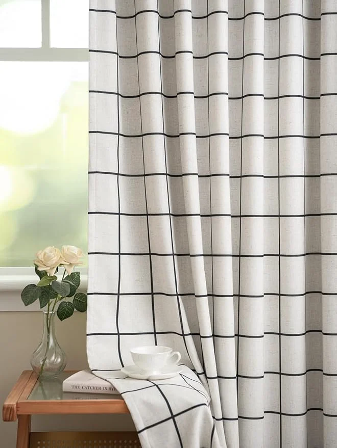 User-Friendly Plaid Pinch Pleated Curtains Flexible