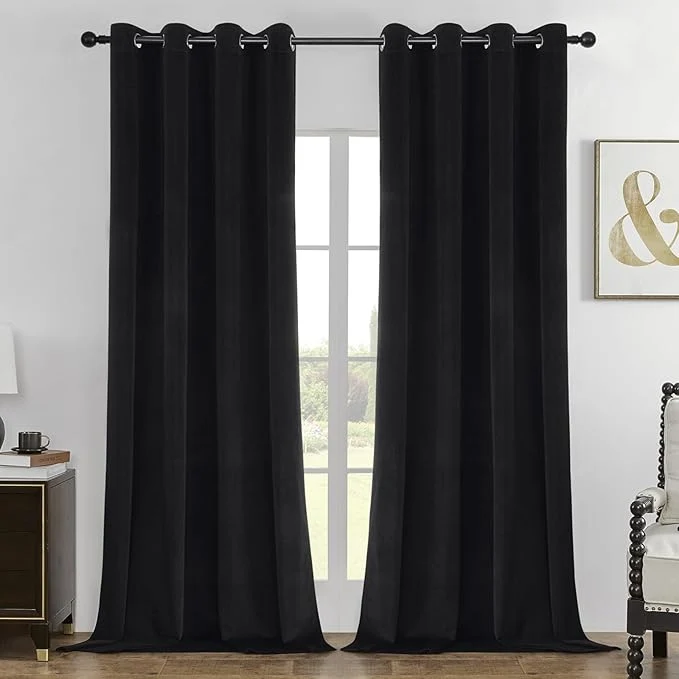 Verified Joydeco Black Blackout Curtains 120 Inch 2 Panels Luxury Thermal Elegant