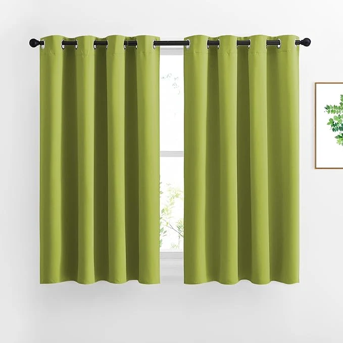 Solid NICETOWN Fresh Green Draperies Curtain Panels User-Friendly