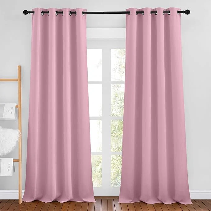 Relaxed NICETOWN Crystal Pink Room Darkening Curtain Panels Reliable