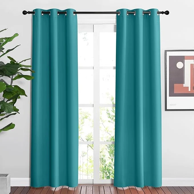 Top-Quality NICETOWN Blackout Peacock Teal Curtains Reusable