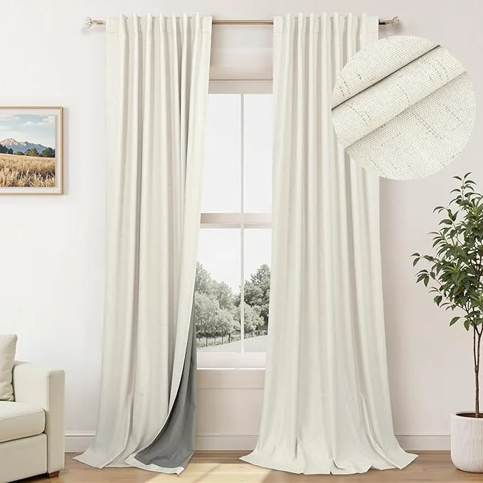 Consistent 100 Percent Blackout Sliding Glass Door Curtains 120 Inches Long 2 Panels 10 Premium Material