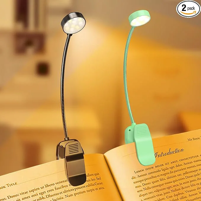 Green 2 Packs Rechargeable Book Reading Light Luxury