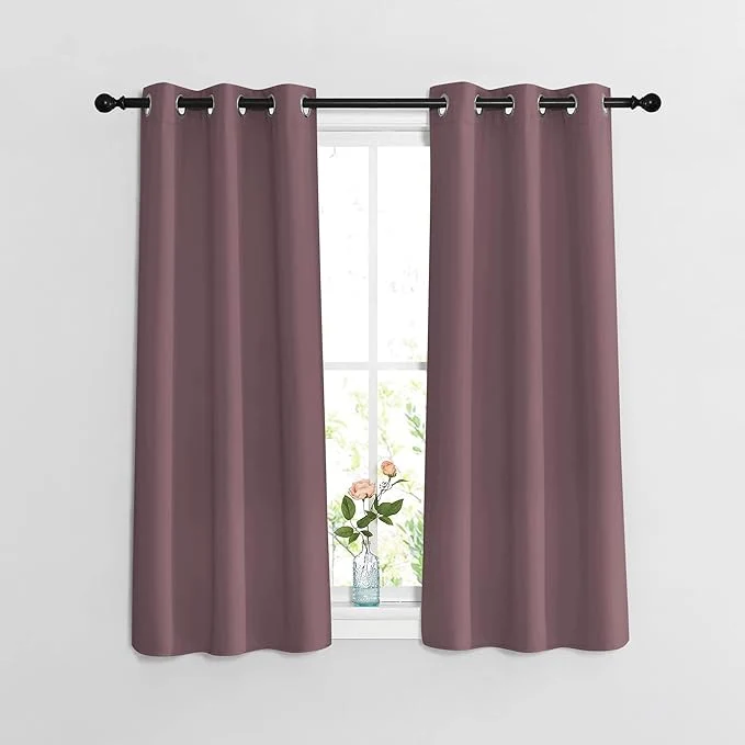 Selected NICETOWN Blackout Dry Rose Curtains 48 inch Length Excellent