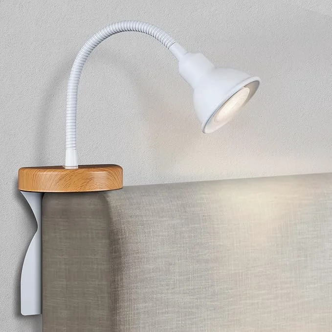 Outstanding Solfres Patented Innovative Design Headboard Reading Light. No Drilling Golden User-Friendly