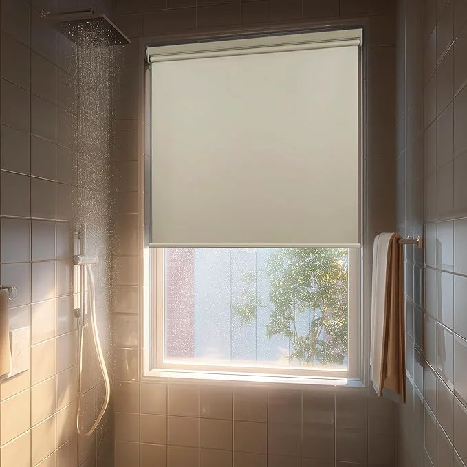 Responsible HESTIA No Drill Cordless Blackout Roller Shades Screwless Waterproof Shower World-Class